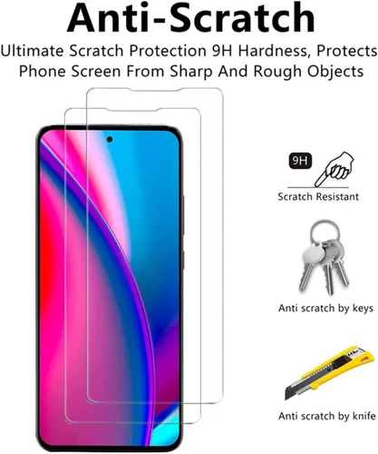 Vista 3 de Para BLU G91S Pantalla de vidrio templado – [Paquete de 2] dureza 9H de alta definición sin burbujas, protector de pantalla de vidrio templado