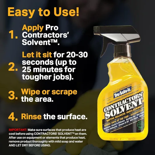 Vista 5 de Orange-Sol De-Solv-it® Pro Contractors Solvent™, aerosol removedor de adhesivo versátil, 12 onzas, paquete de 1