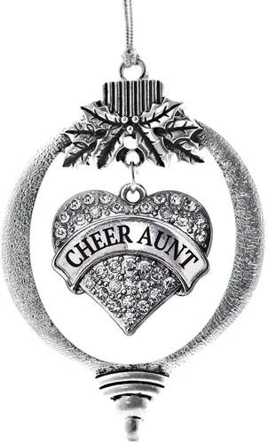 Vista 45 de Inspired Silver Adornos festivos de dije de corazón pave de plata con circonitas cúbicas