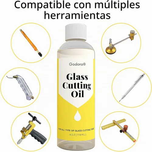 Vista 4 de Godora Aceite de corte de vitrales con gotero, lubricante para cortador de vidrio, 4 onzas líquidas