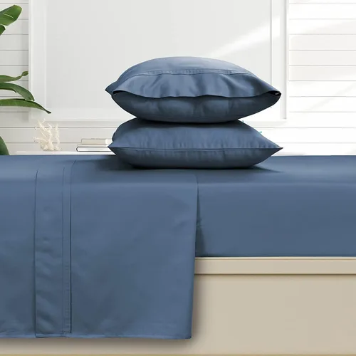 Vista 18 de Tribeca Living Juego de sábanas y fundas de almohada de satén de algodón egipcio suave, bolsillo profundo, 500 hilos, ropa de cama de lujo de 4 Beige