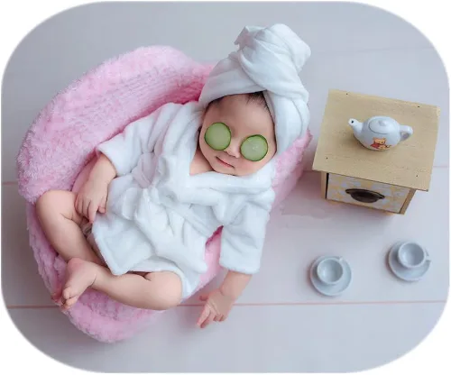 Vista 2 de Accesorios de fotografía para recién nacidos trajes de baño para sesión de fotos de bebé trajes de baño para niña M
