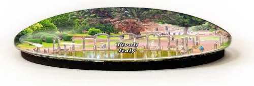 Vista 2 de Tivoli Italia imán imán nevera refrigerador congelador imán pegatinas recuerdo decoración oval cristal imán cocina pizarra blanca