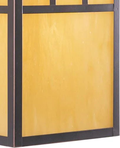 Vista 8 de VAXCEL Mission - Juego de 2 apliques de pared Mission de 12.5 pulgadas de alto, 1 luz de bronce bruñido para exteriores, hecho de acero duradero
