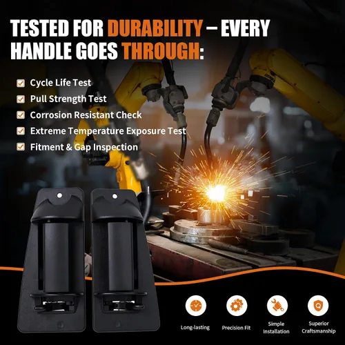 Vista 6 de 2PCS Extended Cab Door Handle Rear Driver Passenger Side Replaces# 15758171 Para Chevy Silverado GMC Sierra 1500 2500 3500 1999 2000 2001 2002
