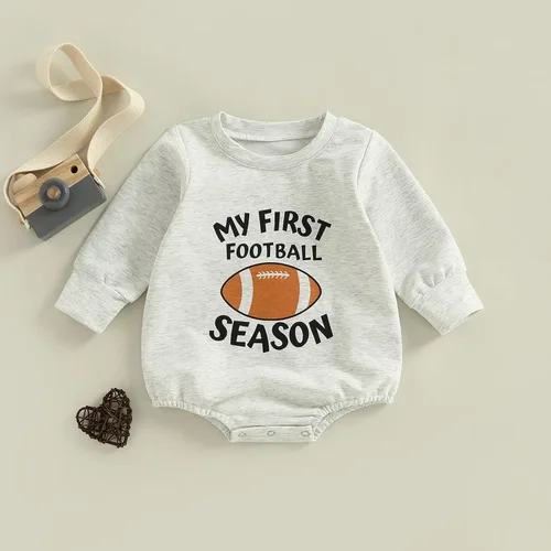 Vista 101 de MERSARIPHY Sudadera de fútbol para bebé, traje de manga larga con letras divertidas, ropa de otoño e invierno