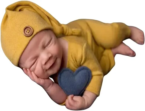 Vista 9 de Traje de fotografía para recién nacido, traje de bebé niño y niña, sesión de fotos de ganchillo, ropa de ganchillo, sombrero, pantalones, accesorio