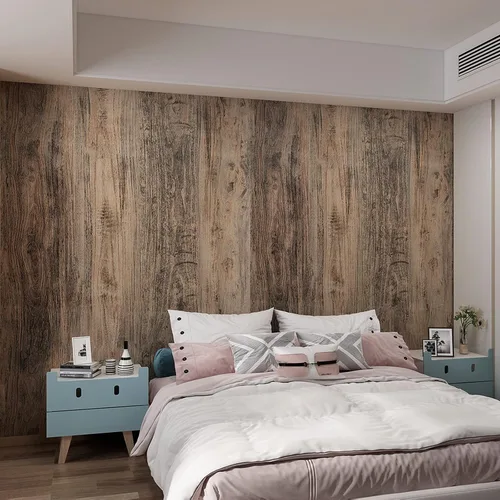 Vista 9 de 3yecao Papel tapiz de grano de madera marrón grueso, 24 x 197 pulgadas, impermeable, con textura sintética, papel de contacto de madera gris azul