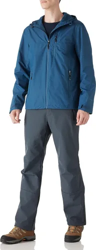 Vista 4 de Outdoor Ventures Chaqueta impermeable plegable para hombre, rompevientos ligera con capucha..