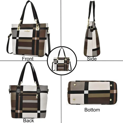 Vista 3 de XingChen 6 bolsas de mano de poliuretano para mujer, bolso de hombro, bolso cruzado, bolso de mano, bolso de mano, bolso de mano con asa superior