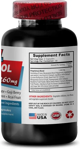 Vista 4 de Resveratrol Supreme 1200mg Máxima Fuerza Más 1200 Suplementos de Vino Tinto 1200, Suplemento de resveratrol Vino Tinto, Resveratrol antioxidante