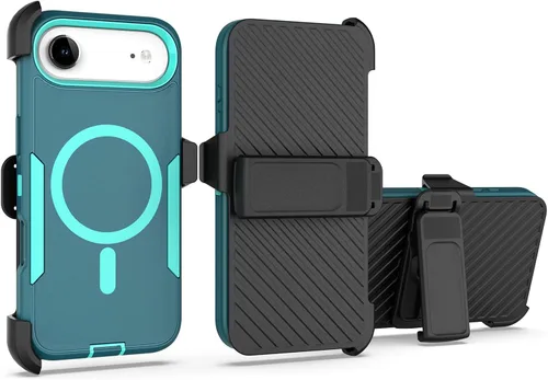 Vista 19 de Funda diseñada para iPhone 16 Pro, magnética, doble protección, resistente y duradera, compatible con MagSafe, clip trasero desmontable, a prueba