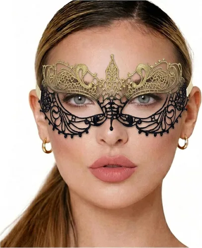 Vista 66 de Masquerade Mask For Women Lace Masquerade Mask for Masquerade Party, Proms, Venetian Party, Mardi Gras, Halloween & Cosplay Ana Bg Pluma de Pavo Real