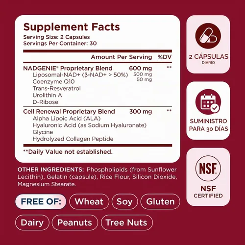 Vista 5 de Selerb Suplementos NAD+ para hombres y mujeres
