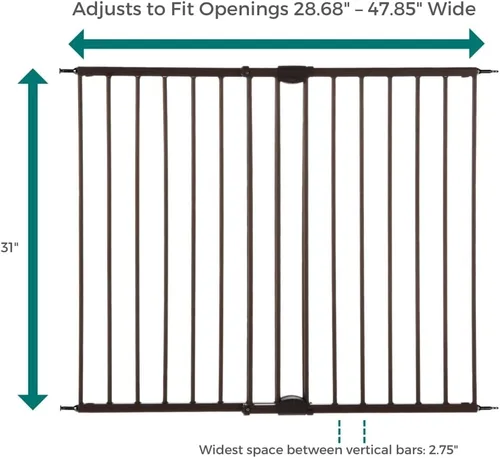 Vista 5 de MyPet Puerta para mascotas Windsor: puerta para perros de 28.68" - 47.85" de ancho. Soporte de hardware, puertas para perros para la casa, puerta