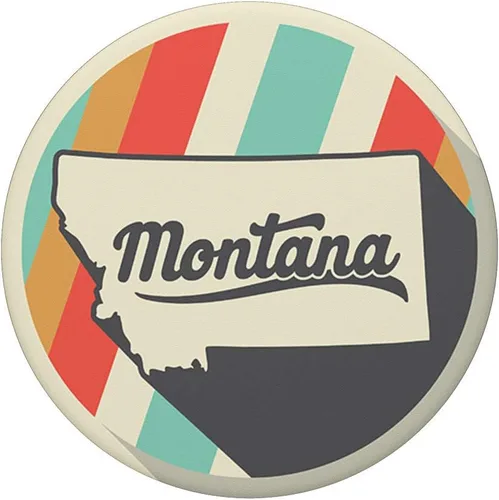 Vista 3 de Cultura de Pop Montana State hogar Retro 70s Vintage MT Rainbow popsockets soporte para Smartphones y Tablets