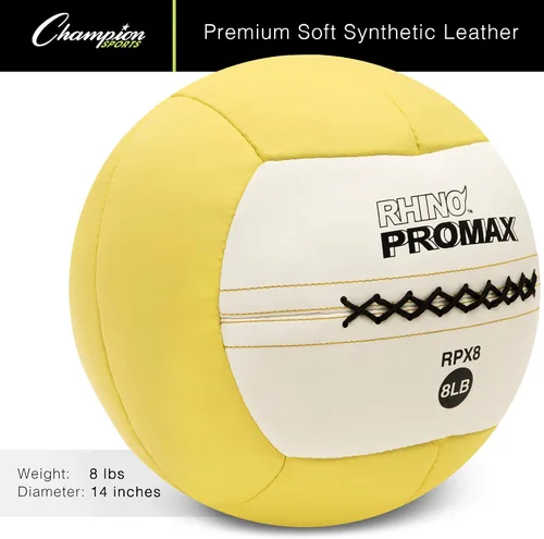 Vista 2 de Pelotas de gimnasio Champion Sports Rhino Promax Slam con agarre antideslizante. Pelota de ejercicio Crossfit, TRX, Pliometria, ejercicios mixtos.