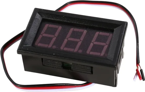 Vista 2 de Voltímetro digital de 3 hilos DC 0.00-30.0V con pantalla LED azul y protección de polaridad inversa