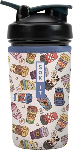 Vista 52 de Sok It BotlSok Botella Mezcladora de Proteínas con Funda Aislante de Neopreno (Floral Abstracto, Se Ajusta a Mezcladoras de 24oz)