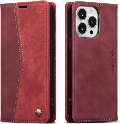 Vista 9 de QLTYPRI Para iPhone Air Case Wallet Con Tarjetero, Vintage PU Cuero Kickstand Cierre Magnético A Prueba De Golpes Folio Libro Funda Para IPhone 17