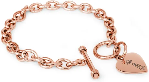 Vista 12 de Pulsera y Collar con Dijes de Símbolos de Corazón de Acero Inoxidable Solo pulsera de plata