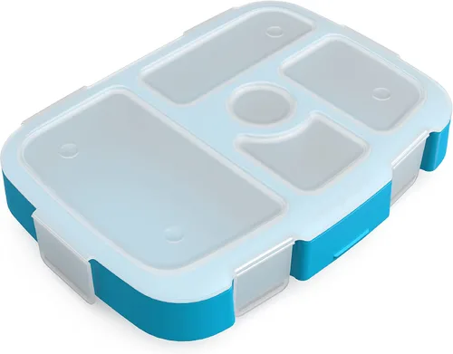 Vista 7 de Bentgo® Kids Prints Bandeja con Cubierta Transparente - Reutilizable, Sin BPA, Recipiente de Preparación de Comidas de 5 Compartimentos con Control