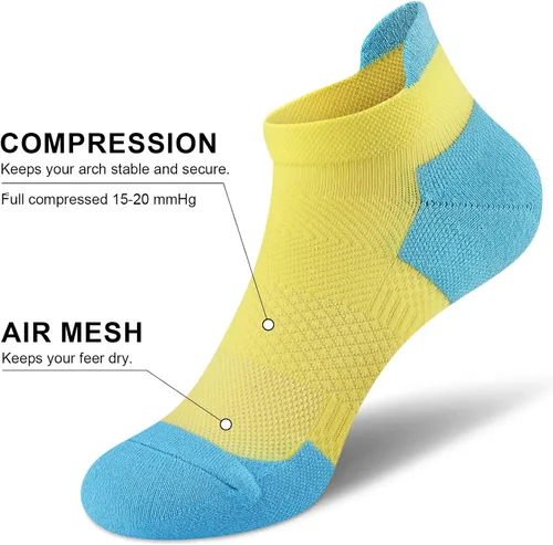 Vista 2 de SOMTWO Ankle Socks Women Running Athletic Low Cut Compression Socks 5-6 Pairs