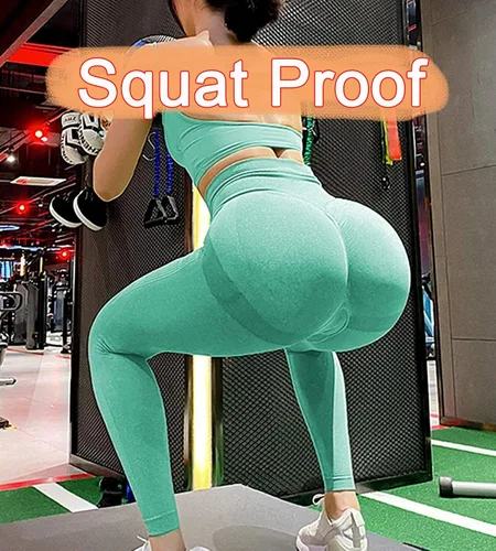 Vista 5 de POWERASIA Seamless Leggings for Women High Waist Workout Gym Smile Contour Butt Lift Yoga Pants Tights