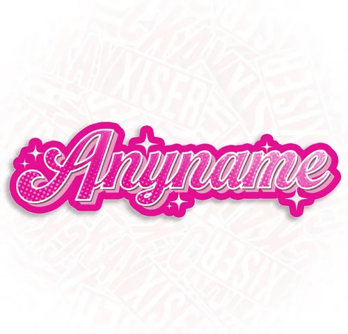 Vista 10 de Adhesivo retro personalizado con nombre personalizado, muñeca rosa, nombre de princesa, vacaciones en la playa, impermeable, transferencia UV DTF