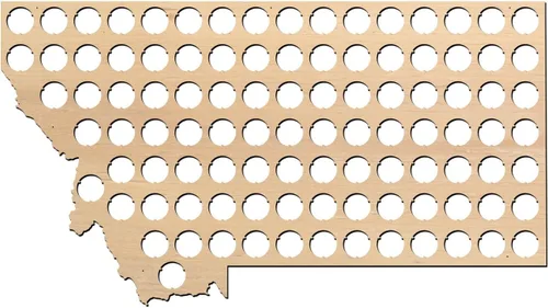 Vista 8 de Mapa con tapas de cerveza, 50 estados, Madera