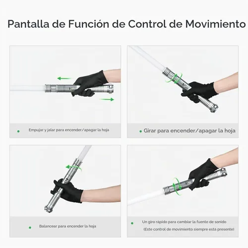 Vista 4 de CUSTOM SABER Sable de luz RGBX de balanceo suave, control de movimiento para encender/apagar la hoja, sable de luz con 16 fuentes de sonido, soporte