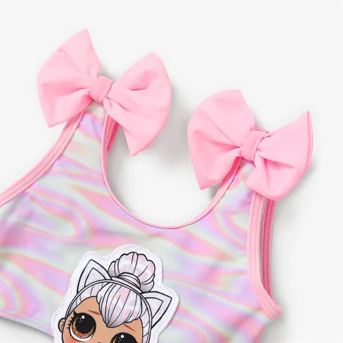 Vista 3 de L.O.L. Surprise! Traje de baño de una pieza para niña, con lazo, mariposa, volantes, verano, piscina, playa, deportes