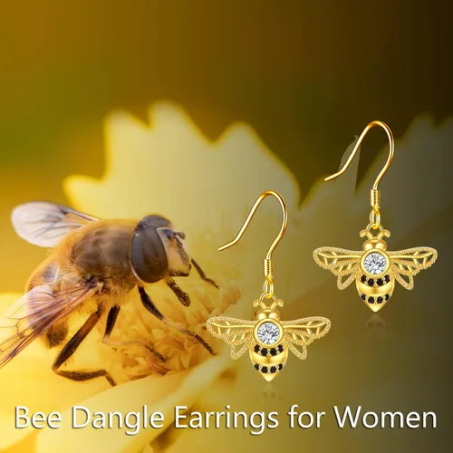 Vista 2 de POPKIMI Bonitos aretes colgantes de animales, joyería de animales, regalos de cumpleaños y Navidad para mujeres, aretes de ópalo de cristal de plata