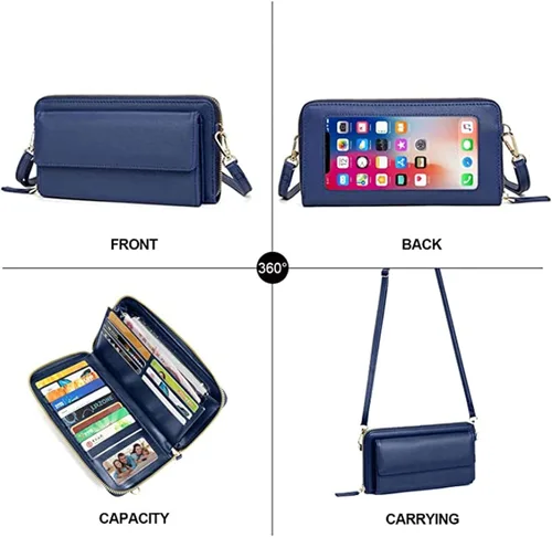 Vista 2 de Touch Screen Phone Bag Small Crossbody Bag Shoulder Handbag, RFID Blocking Wallet for Women