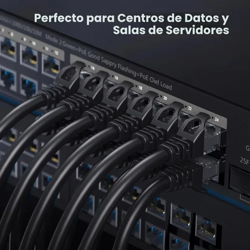 Vista 8 de Cable Matters Cable Ethernet Snagless Cat 6 de 10 Gbps, 5 pies, color negro 24 AWG cobre desnudo, RJ45 chapado en oro, PoE++, ancho de banda