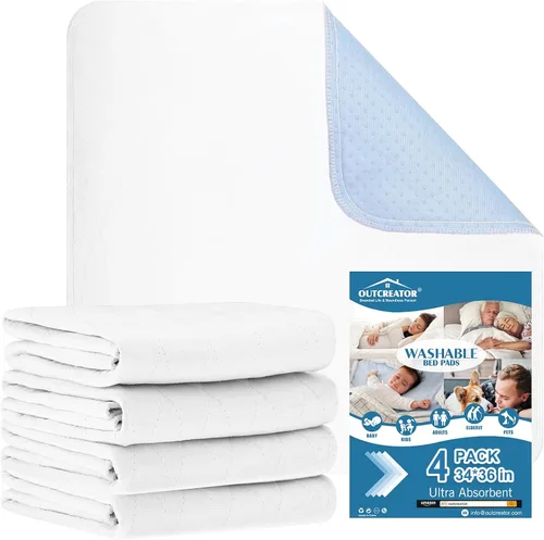 Vista 35 de OUTCREATOR® Almohadillas de cama lavables de 34" x 56" (paquete de 2), protector de colchón para incontinencia, almohadillas impermeables