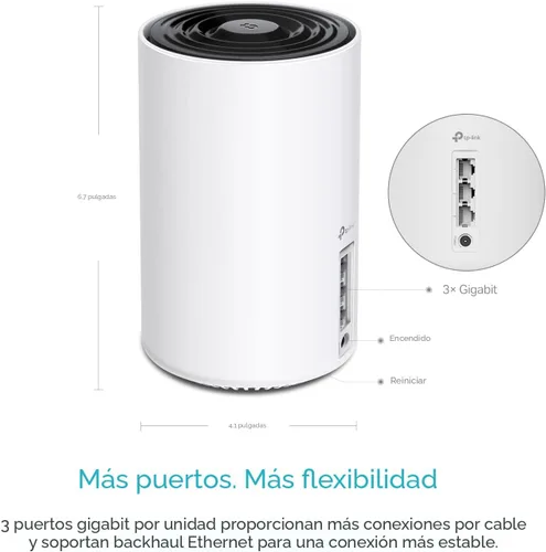 Vista 6 de TP-Link Deco XE75 AXE5400 Tri-Band WiFi 6E Mesh System - Cubre hasta 5500 pies cuadrados, reemplaza el enrutador y extensor WiFi, malla impulsada