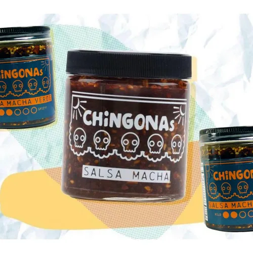 Vista 8 de CHiNGONAs Salsa Macha Verde - Salsa crujiente de chile mexicano gourmet a base de aceite, vegana y sin gluten, aceite de chile crujiente, 6 onzas