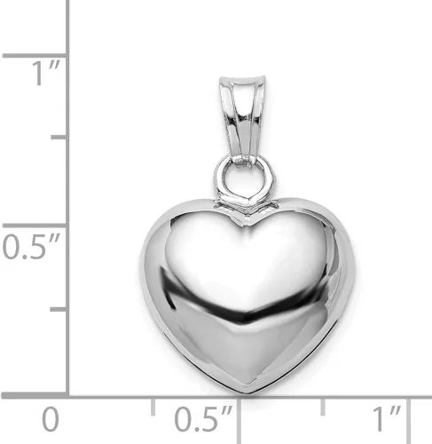 Vista 4 de Plata de ley rodiada pulida campana interior colgante corazón soplado 0984in estilo QC9455