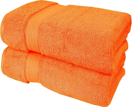 Vista 145 de GLAMBURG Juego de 2 Sábanas de Baño Extra Grandes de Algodón Premium de 700 GSM - 100% Algodón Peinado - 2 Sábanas de Baño 35x70 pulgadas - Calidad