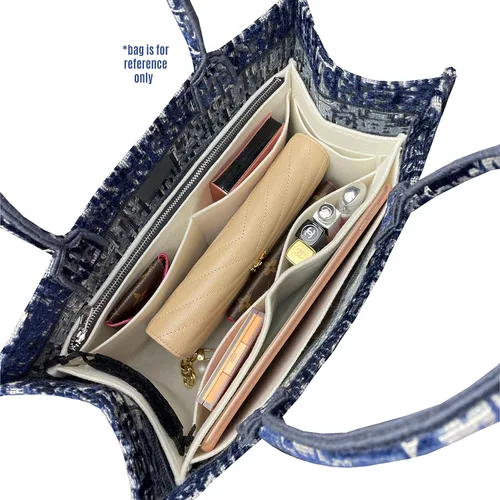 Vista 6 de Premium Bag Organizer compatible with Medium Book Tote Bag, Best Fit Detailed Size Insert, 2mm Thick Snug sturdy Double-Layered Base
