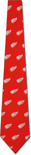 Vista 2 de Corbata de seda estampada Red Wings para el cuello del equipo de hockey de Detroit, Rojo