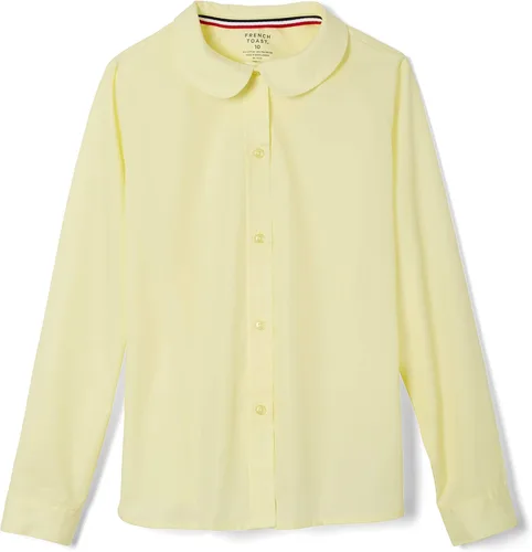 Vista 8 de French Toast Girls' Long Sleeve Woven Shirt with Peter Pan Collar Azul claro