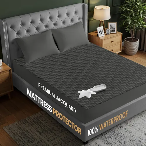 Vista 3 de Utopia Bedding Protector de colchón impermeable tamaño King (gris), funda de colchón de tela suave 3D de alta calidad, se adapta a 17 pulgadas
