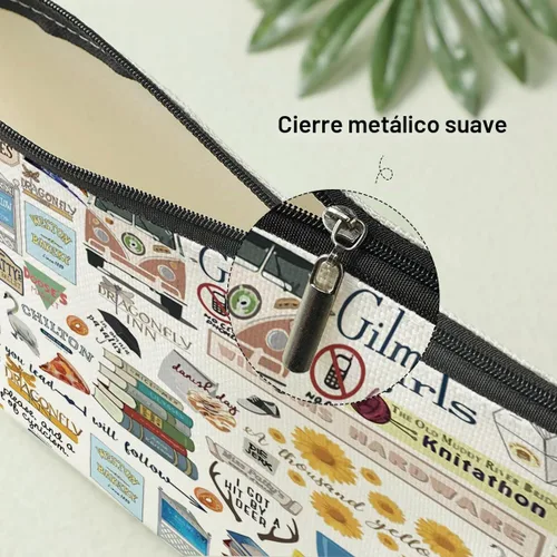 Vista 3 de Decohim Bolsa de maquillaje divertida inspirada en mercancía de programas de televisión, regalo para fanáticos de Lukes