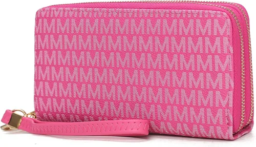 Vista 84 de MKF Collection Mia K - Cartera de pulsera para mujer, pequeña cartera de cuero vegano para tarjetas de crédito con cremallera y bolsillo