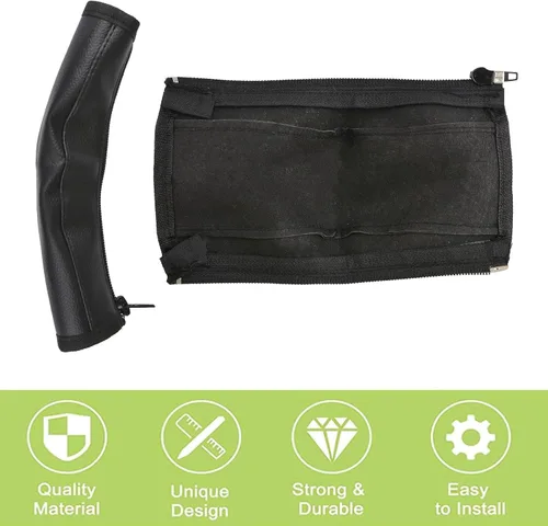 Vista 3 de Fundas para asas de cochecito, 4 unidades, de piel sintética, para parachoques, a prueba de polvo, protector de mango de cochecito, impermeable