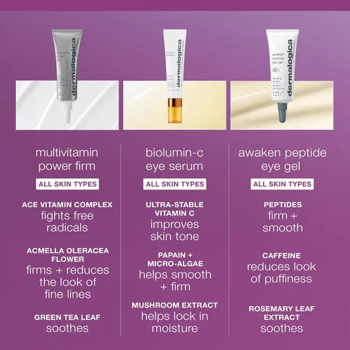 Vista 3 de Dermalogica Crema multivitamínica para ojos firme para ojeras e hinchazón, antienvejecimiento y reafirmante de arrugas debajo de los ojos