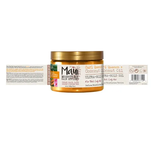 Vista 9 de Maui Moisture - Curl Quench + aceite de coco, gel para el cabello de acción duradera, para pelo rizado, para estilizar pelo rizado, vegano, sin