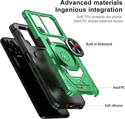 Vista 3 de Funda para BLU G91 Max con protector de pantalla, soporte de anillo para montaje magnético de automóvil de grado militar, resistente a prueba